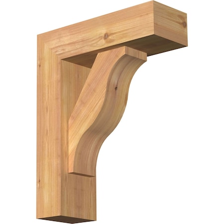 Ekena Millwork Funston Block Smooth Bracket w/ Offset Brace, Western Red Cedar, 5 1/2"W x 16"D x 20"H BKT0604X16X20FST05SWR